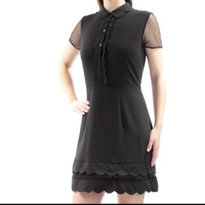 Maison Jules Black Scalloped Dress